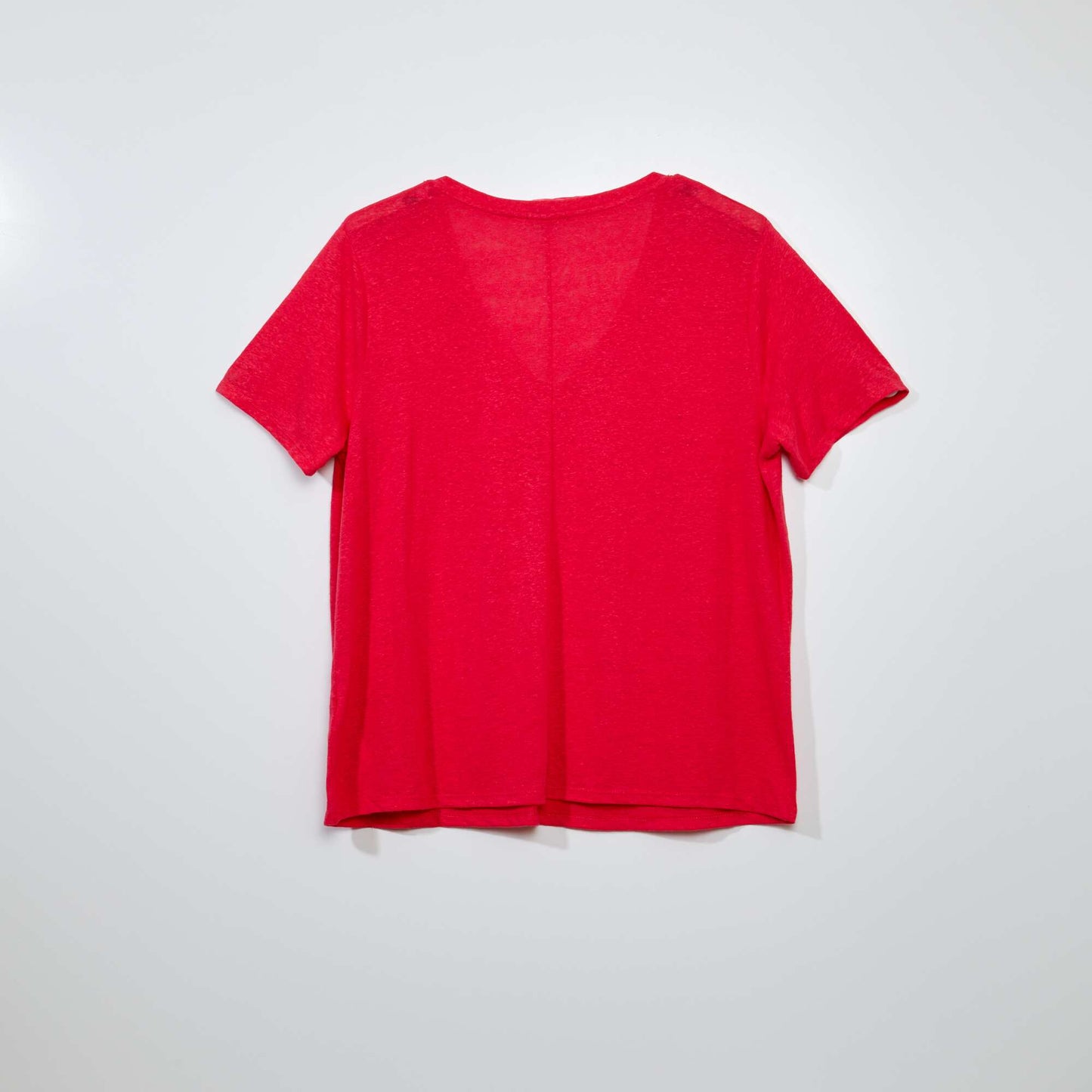 T-shirt en lin uni rose azal e