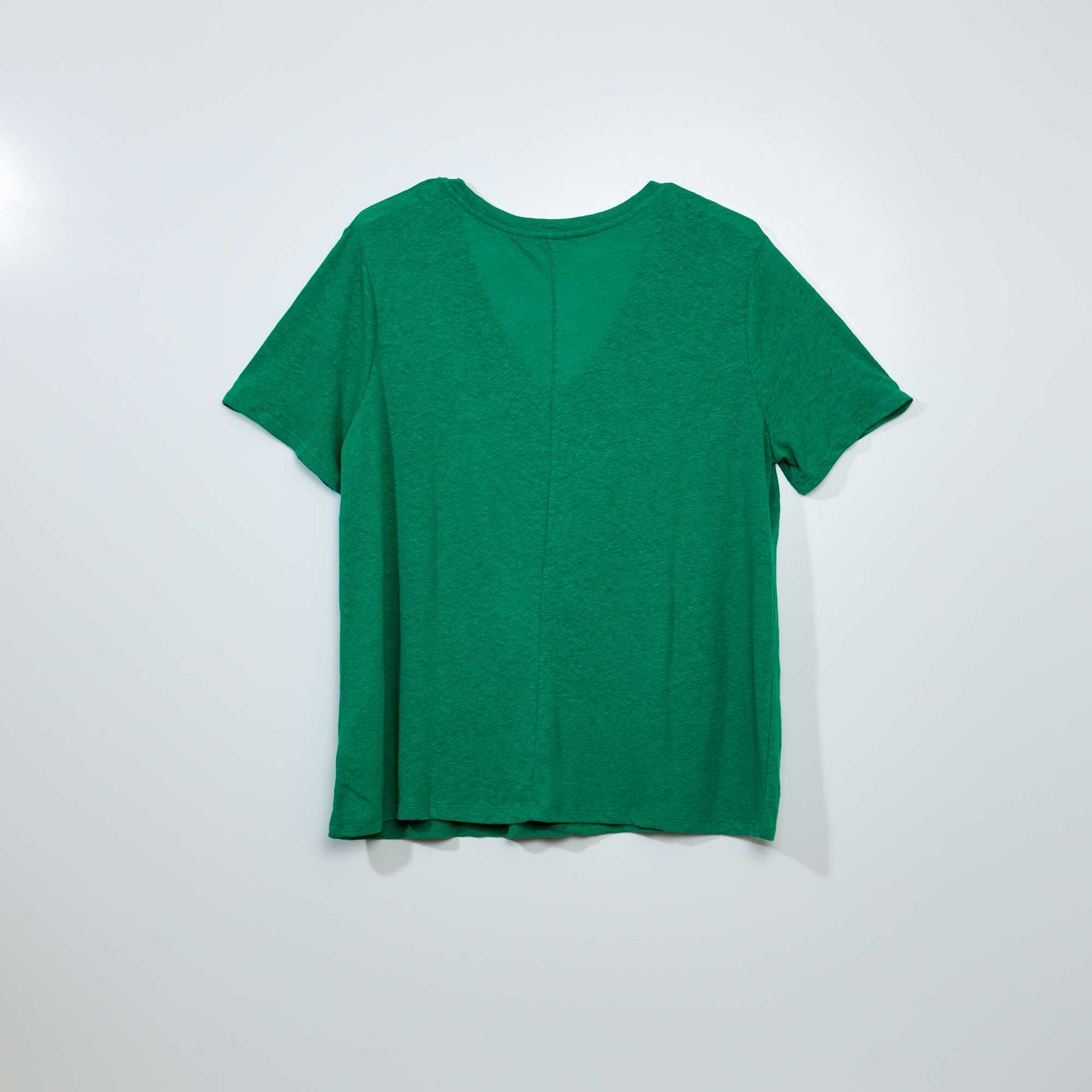 T-shirt en lin uni vert jardin