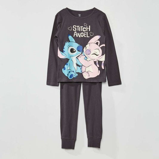 Pyjama long 'Lilo et Stitch' en jersey - 2 pi ces Gris