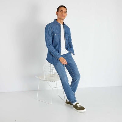 Jean Jogger taille lastiqu e Bleu stone