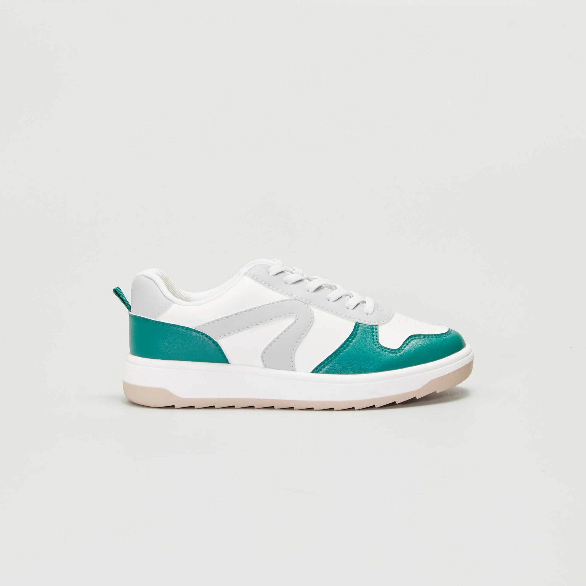 Baskets basses tricolore - Mixtes Blanc/vert