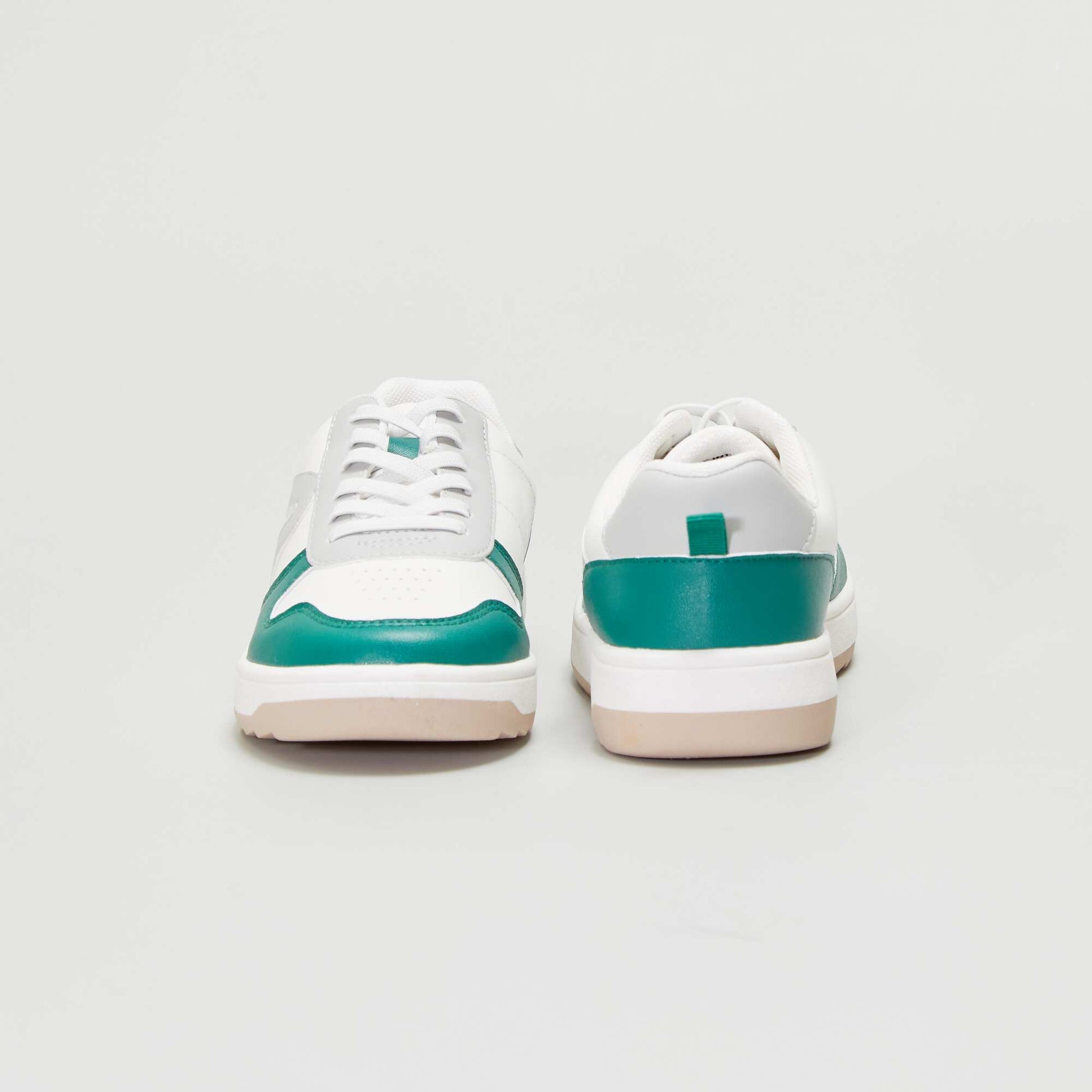 Baskets basses tricolore - Mixtes Blanc/vert
