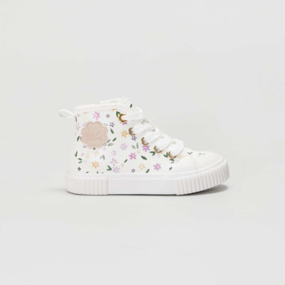 Baskets hautes fleuries Blanc