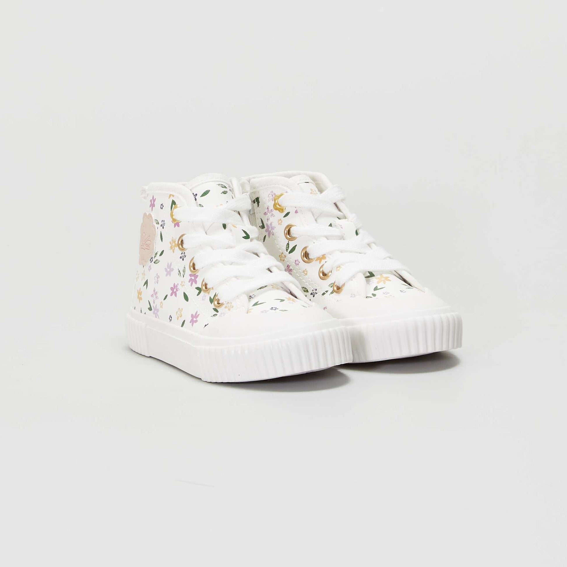Baskets hautes fleuries Blanc