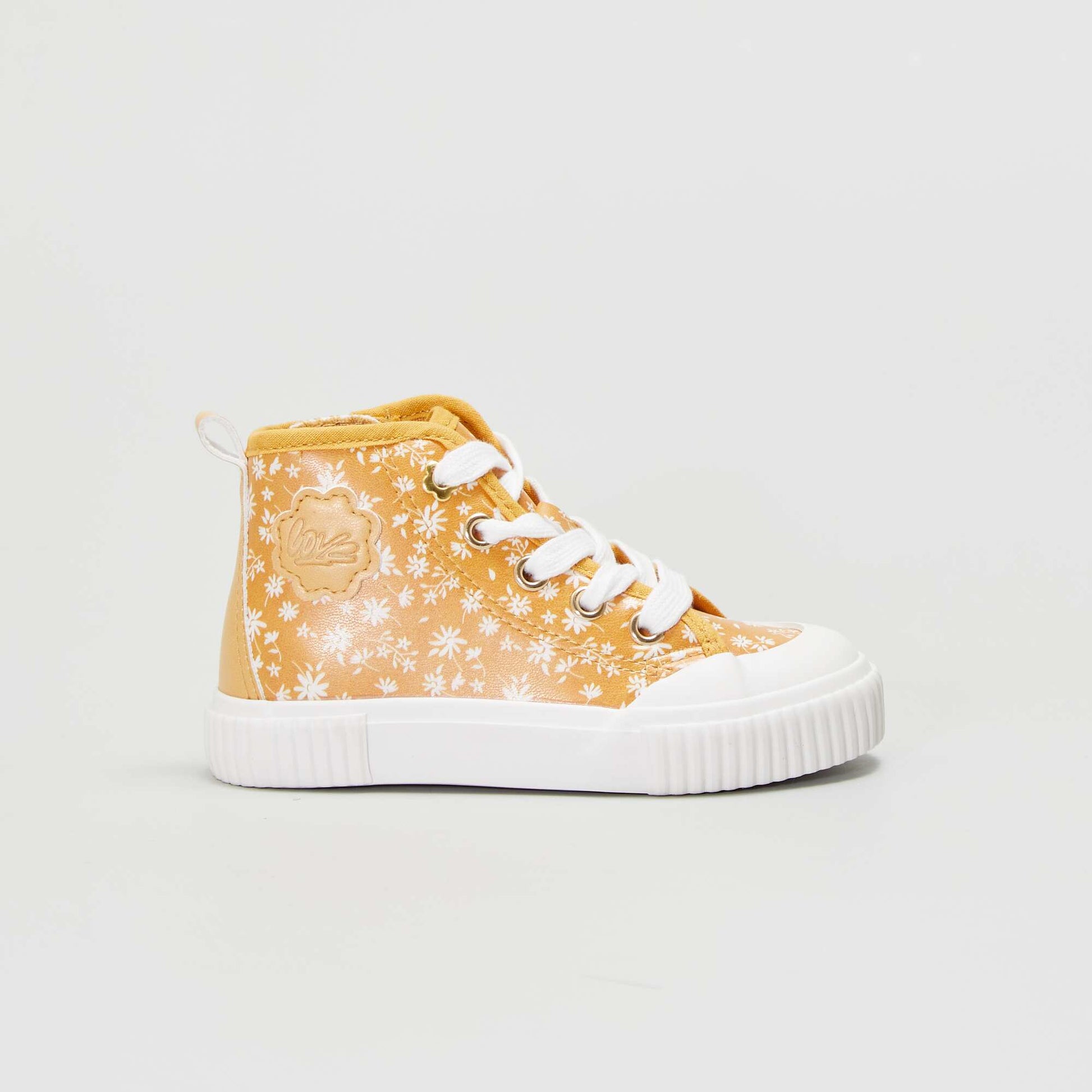 Baskets hautes fleuries Jaune