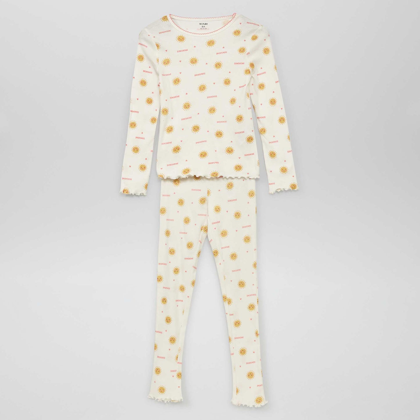 Pyjama long en maille c tel e - 2 pi ces Blanc