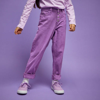 Pantalon denim coupe mom Violet