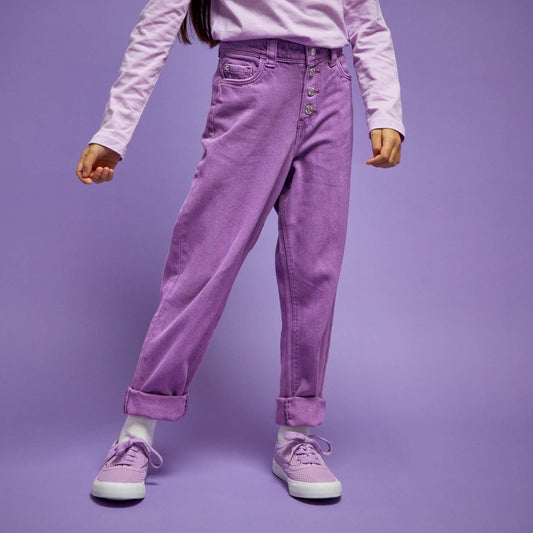 Pantalon denim coupe mom Violet