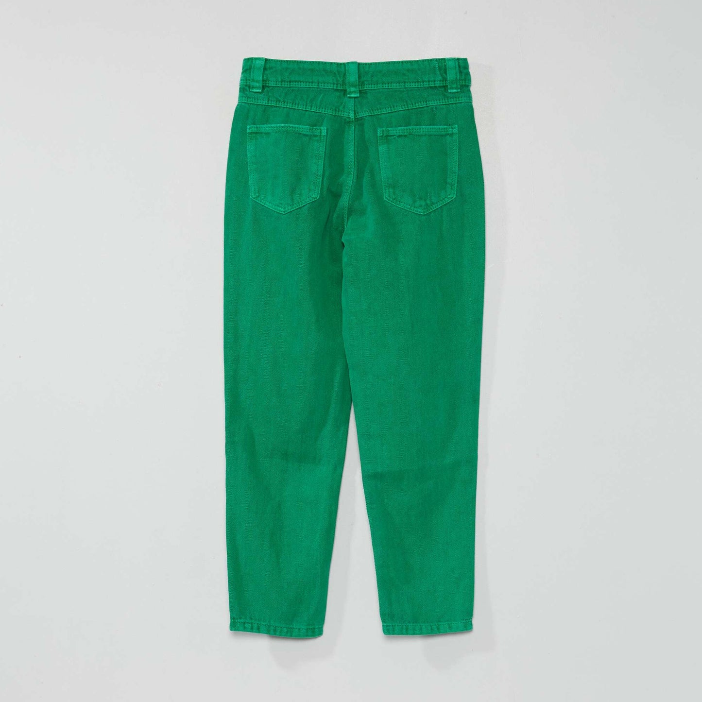 Pantalon denim coupe mom Vert