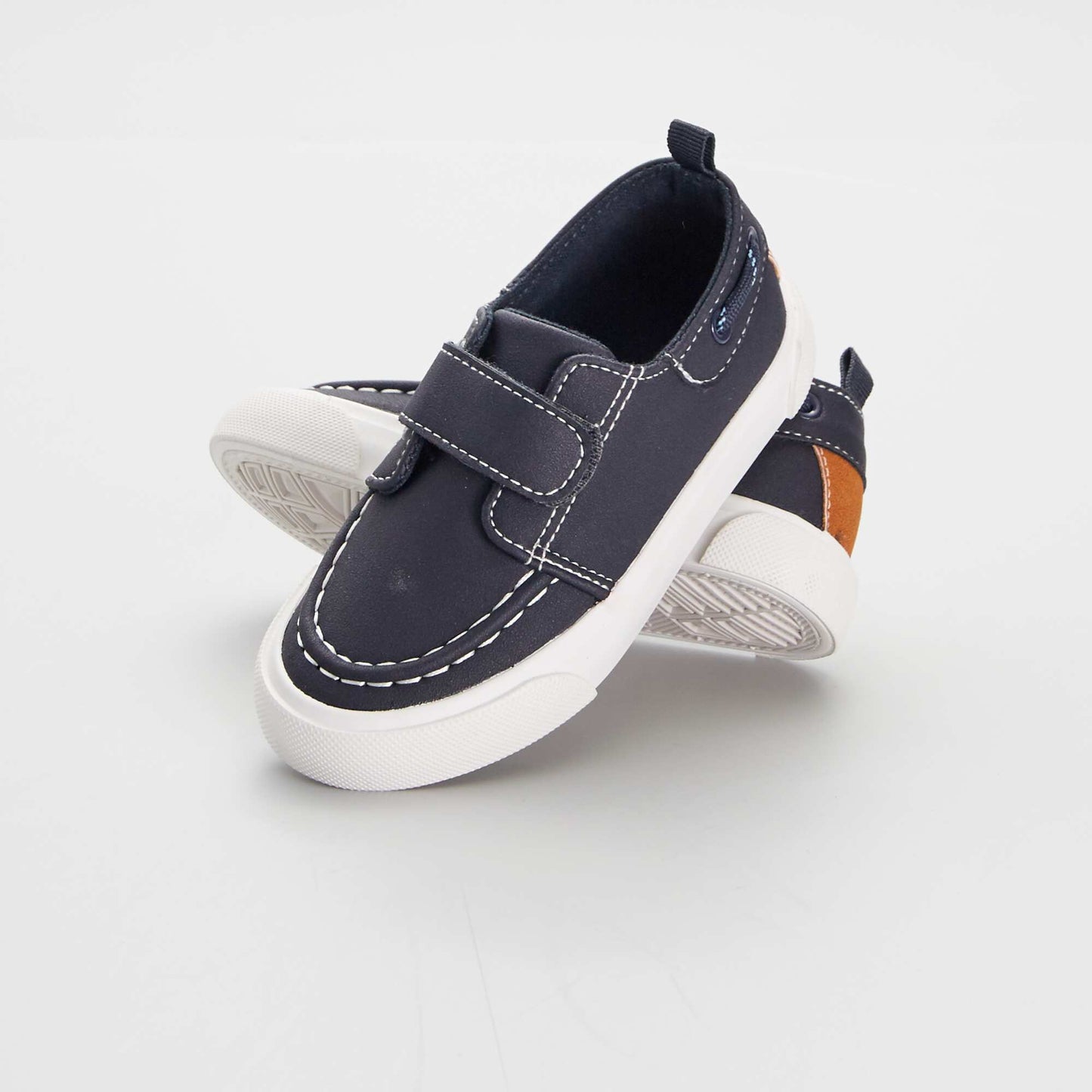 Chaussures forme 'bateau' scratch Bleu