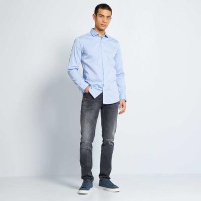 Chemise slim motif Bleu