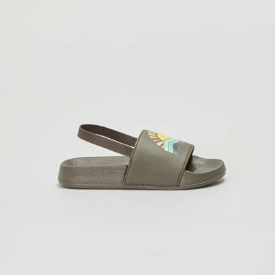 Mules de piscine lastiques Kaki