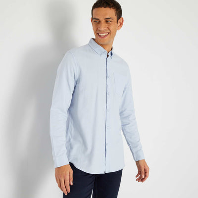 Chemise regular coton oxford Bleu