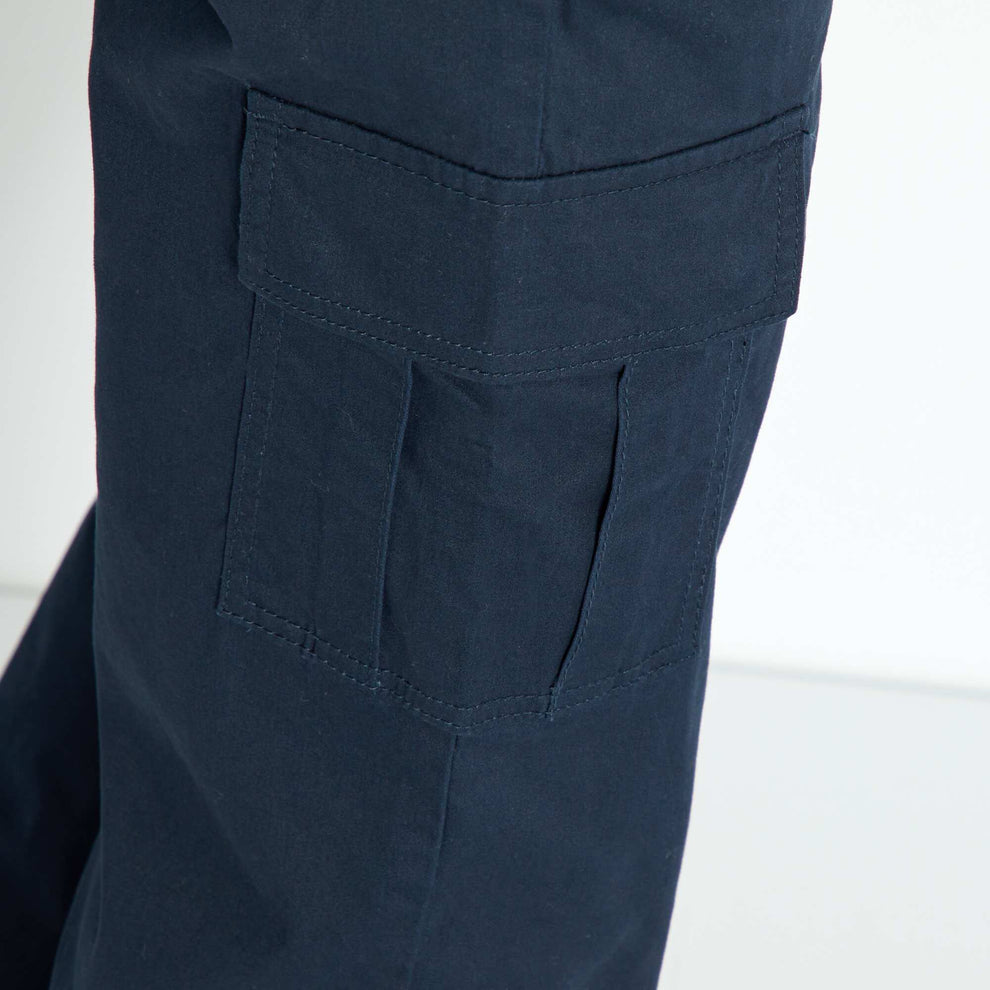 Pantalon De Travail Cargo Homme 6 Poches - 100% Coton, Coupe Décontractée Loose Fit
