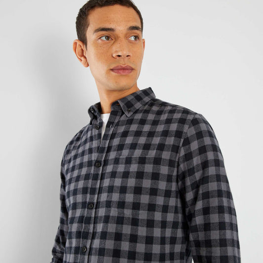 Chemise en flanelle Noir carreaux