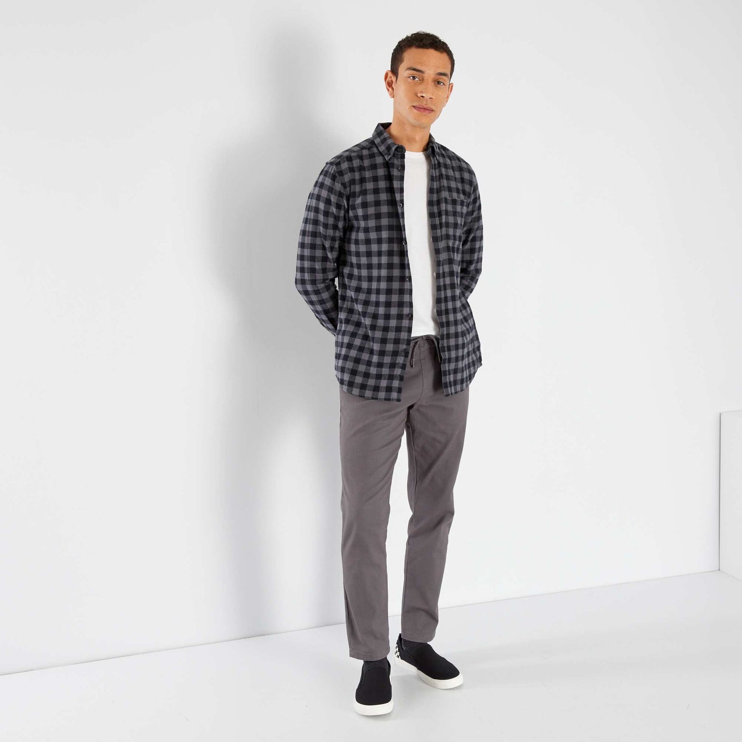Chemise en flanelle Noir carreaux