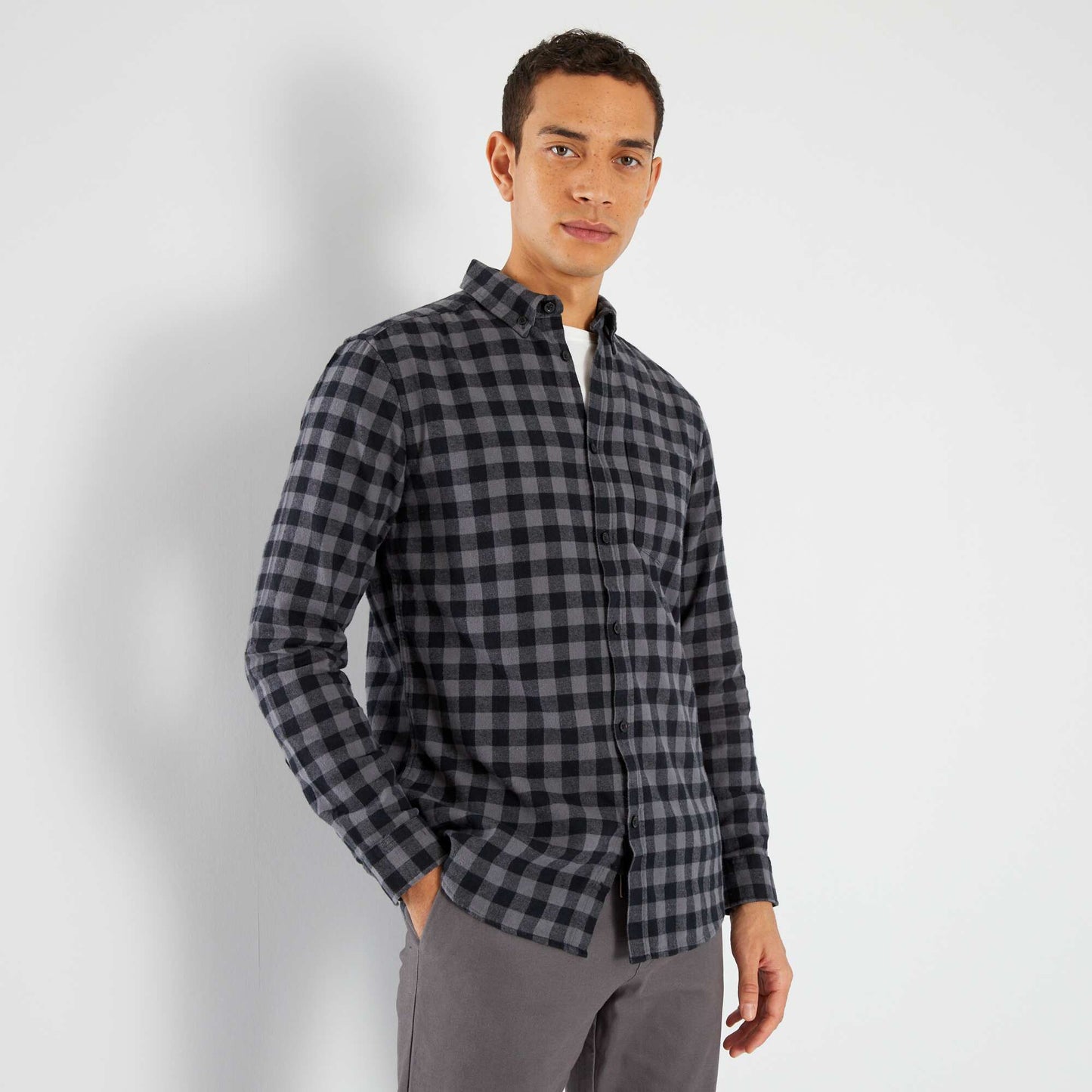 Chemise en flanelle Noir carreaux