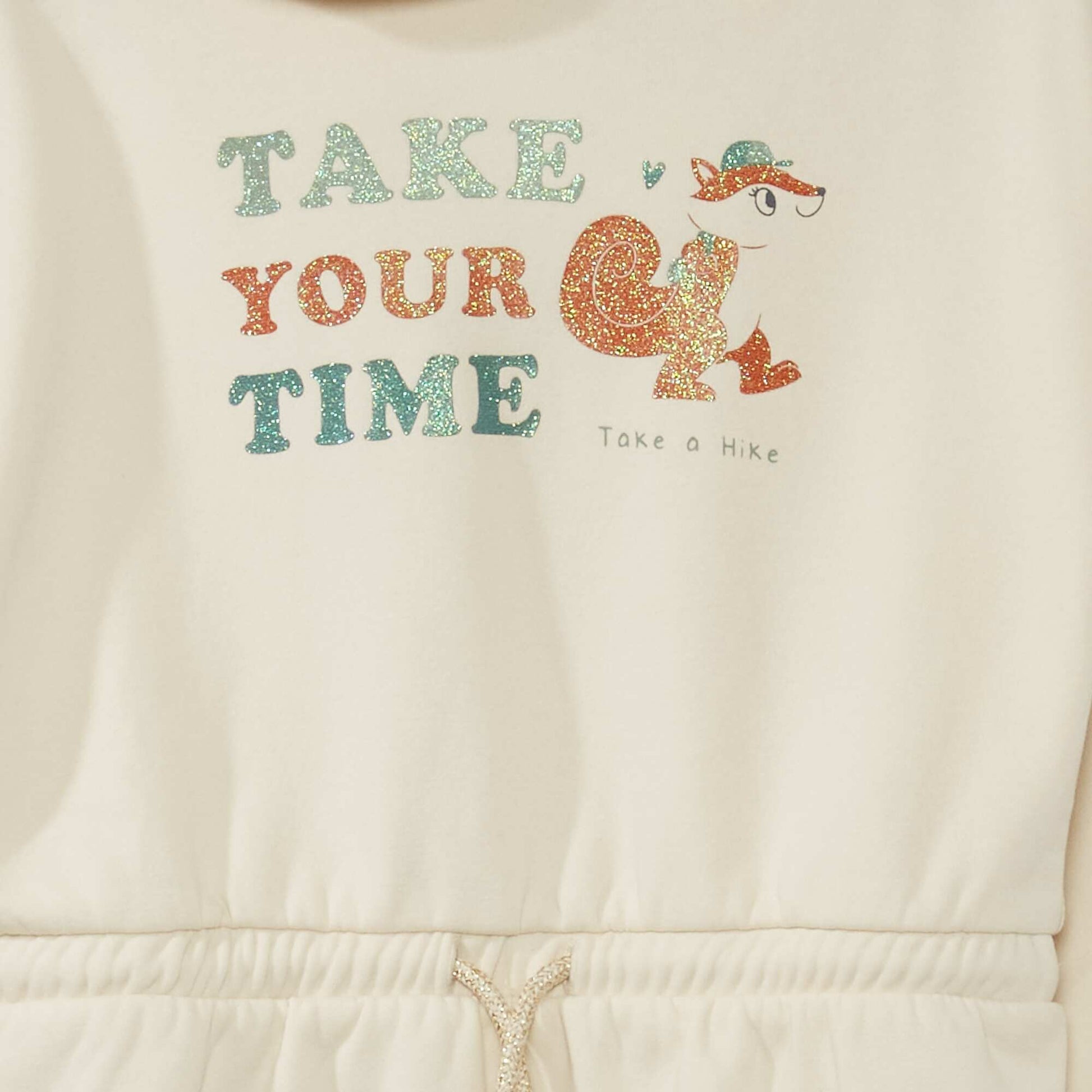 Robe avec capuche en molleton Ecru