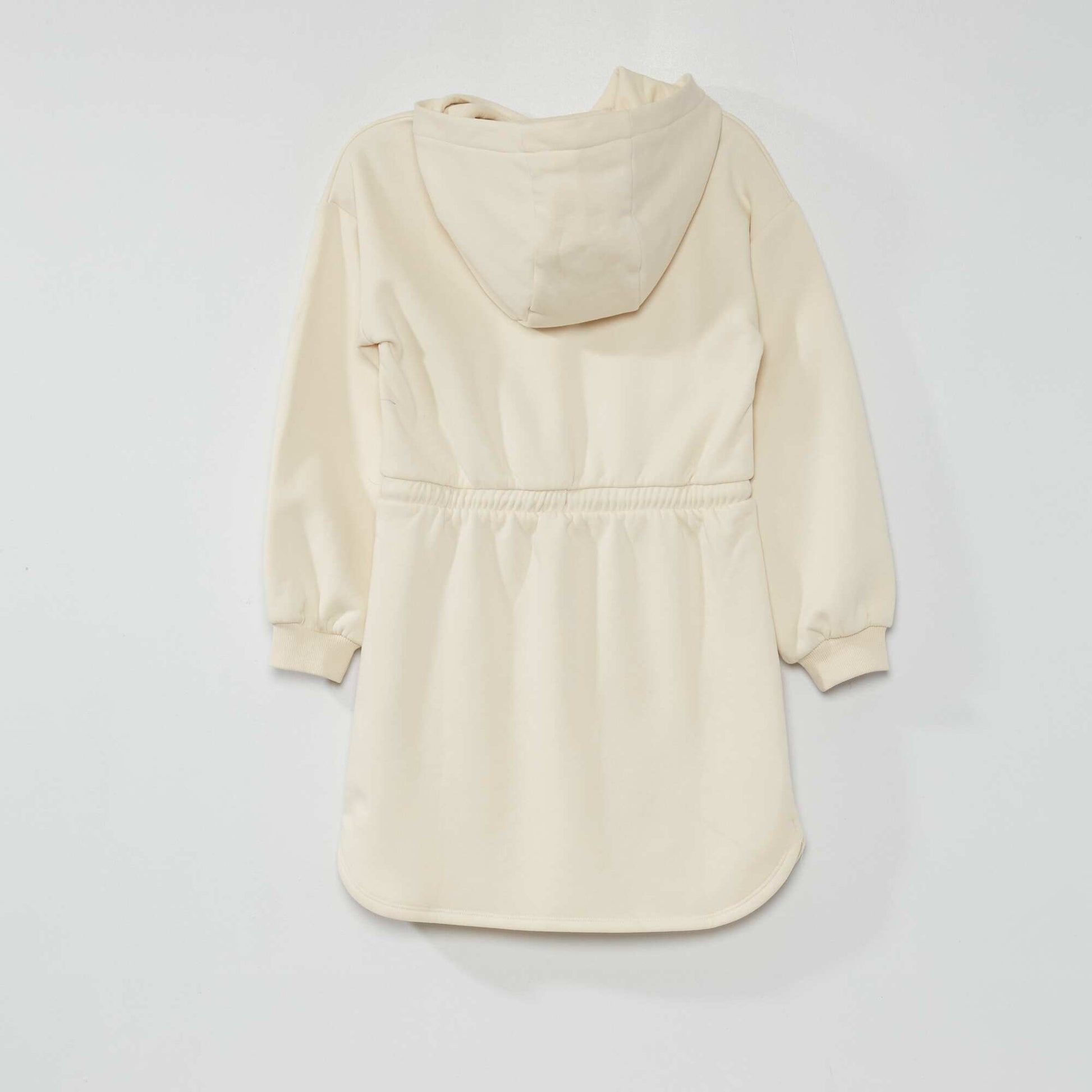 Robe avec capuche en molleton Ecru