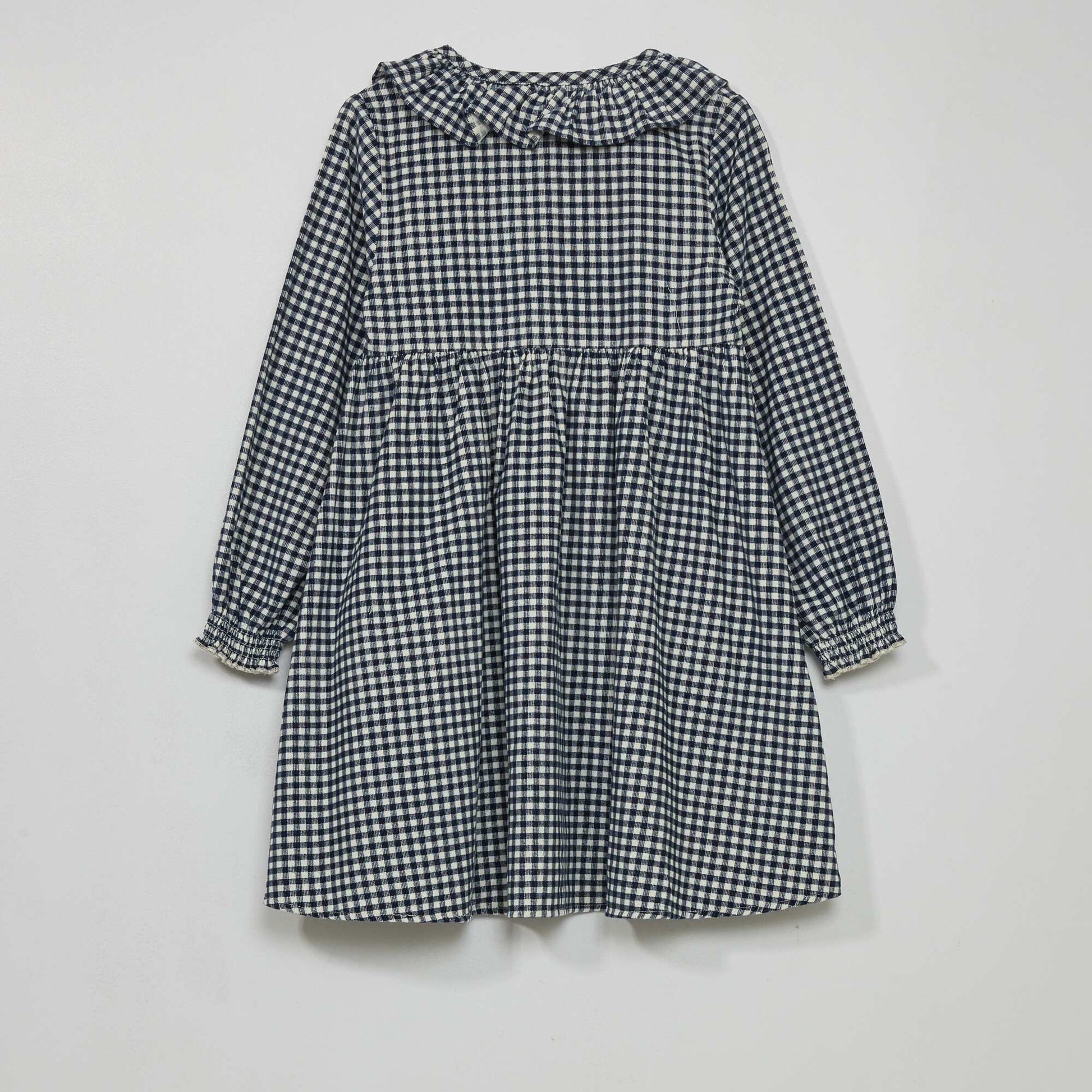 Robe en velours vichy Blanc/marine