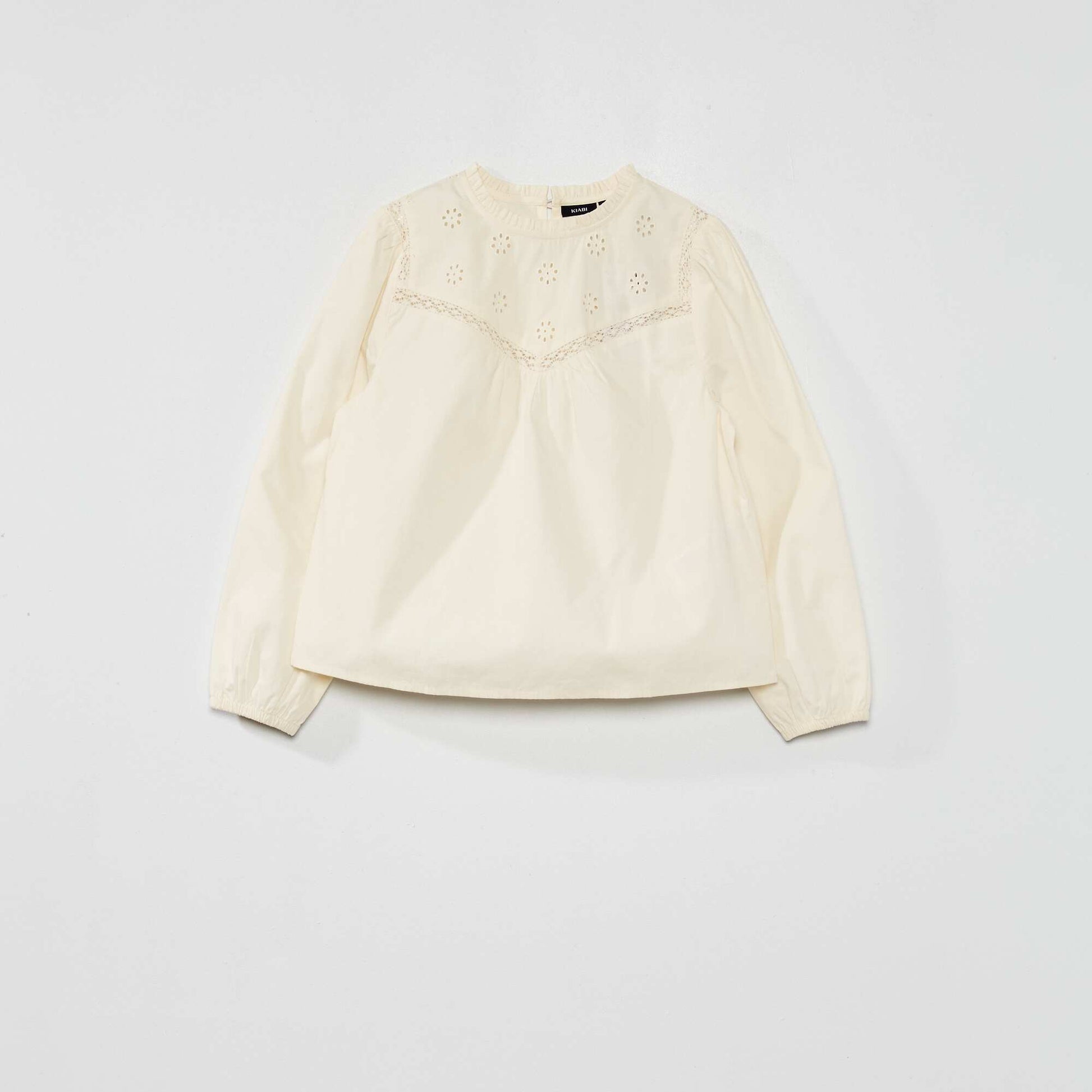 Blouse avec broderie anglaise Blanc