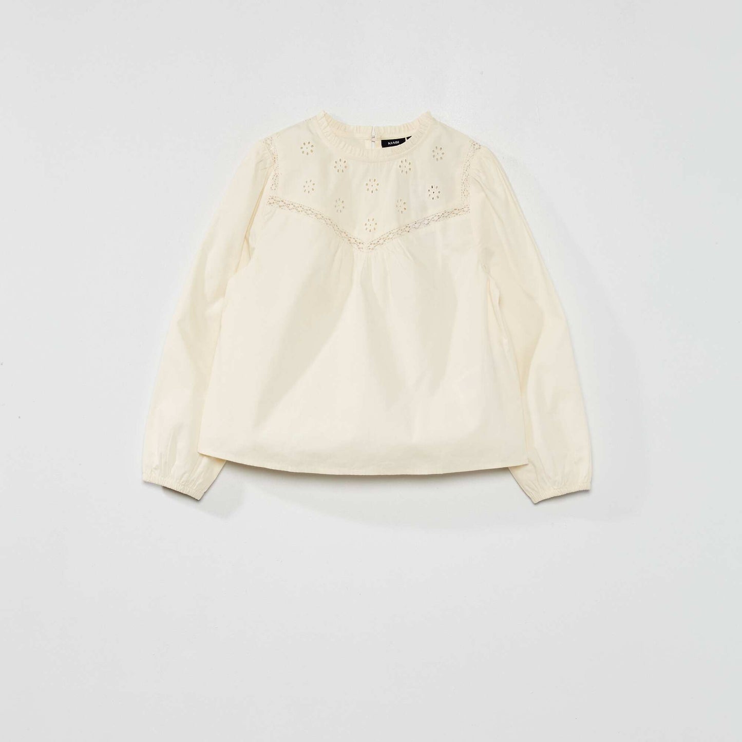 Blouse avec broderie anglaise Blanc