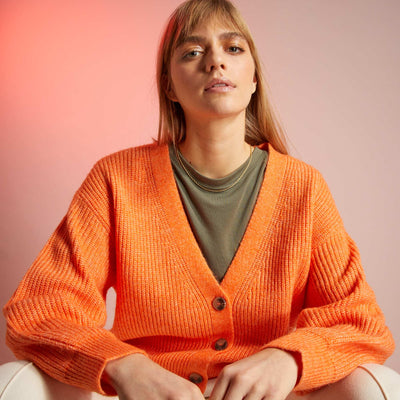 Gilet boutonn Orange