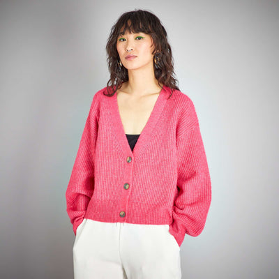 Gilet boutonn rose indien