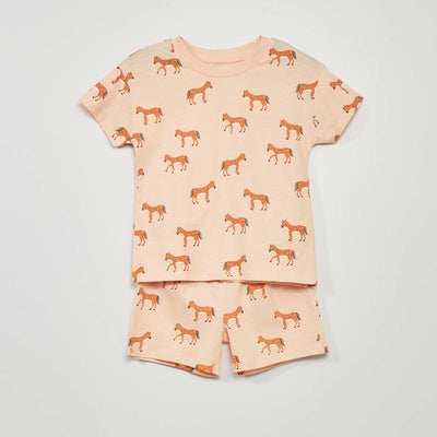 Pyjama court en jersey avec imprim - 2 pi ces P che