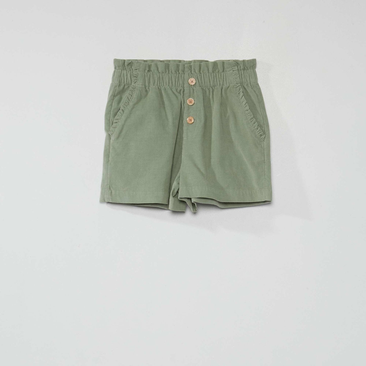 Short en velours vert gris