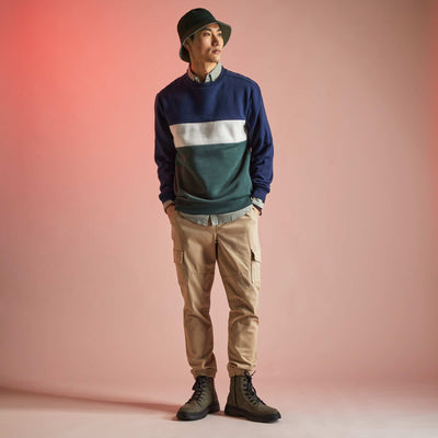 Sweat molletonn effet color-block Bleu marine