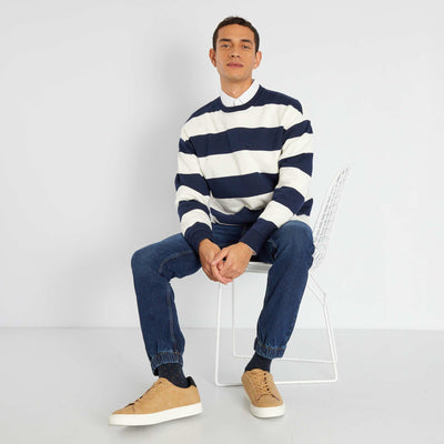 Sweat en molleton avec imprim Bleu