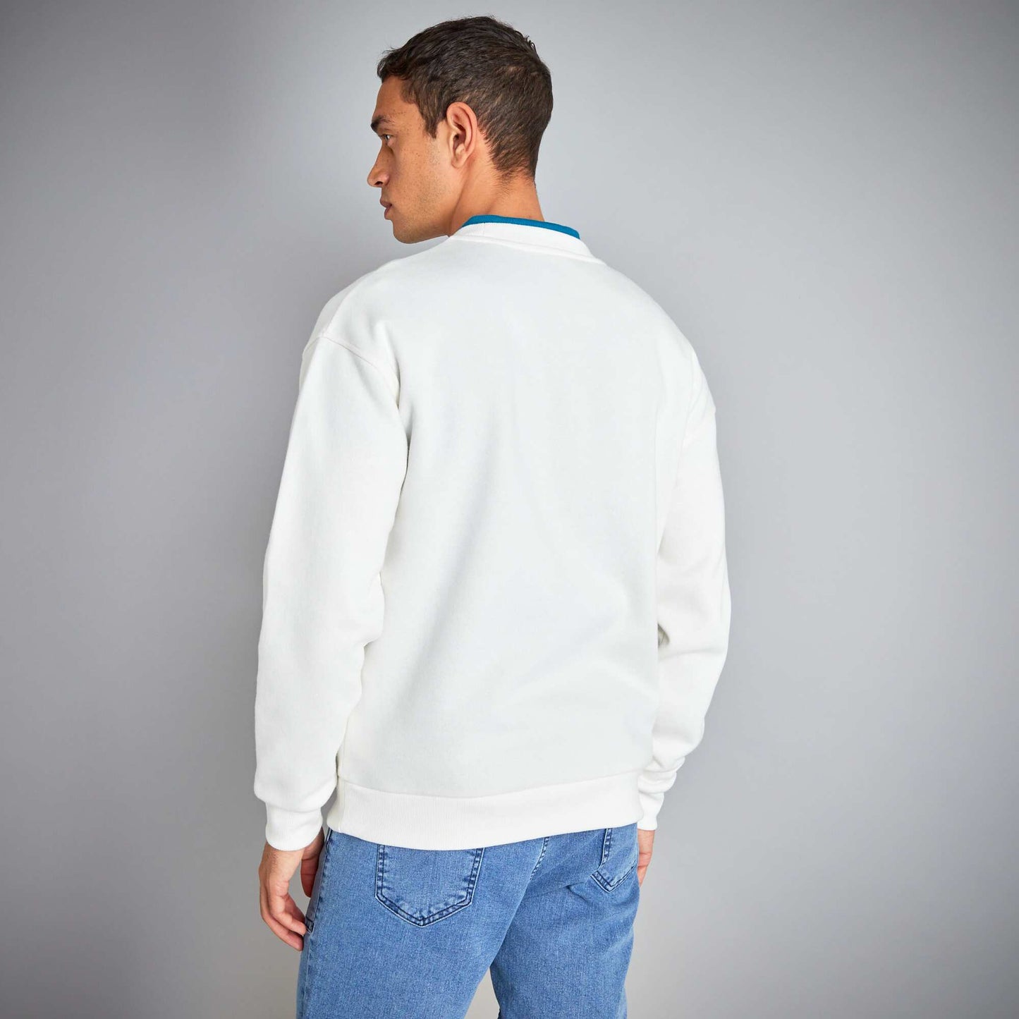 Sweat en molleton avec broderie Blanc