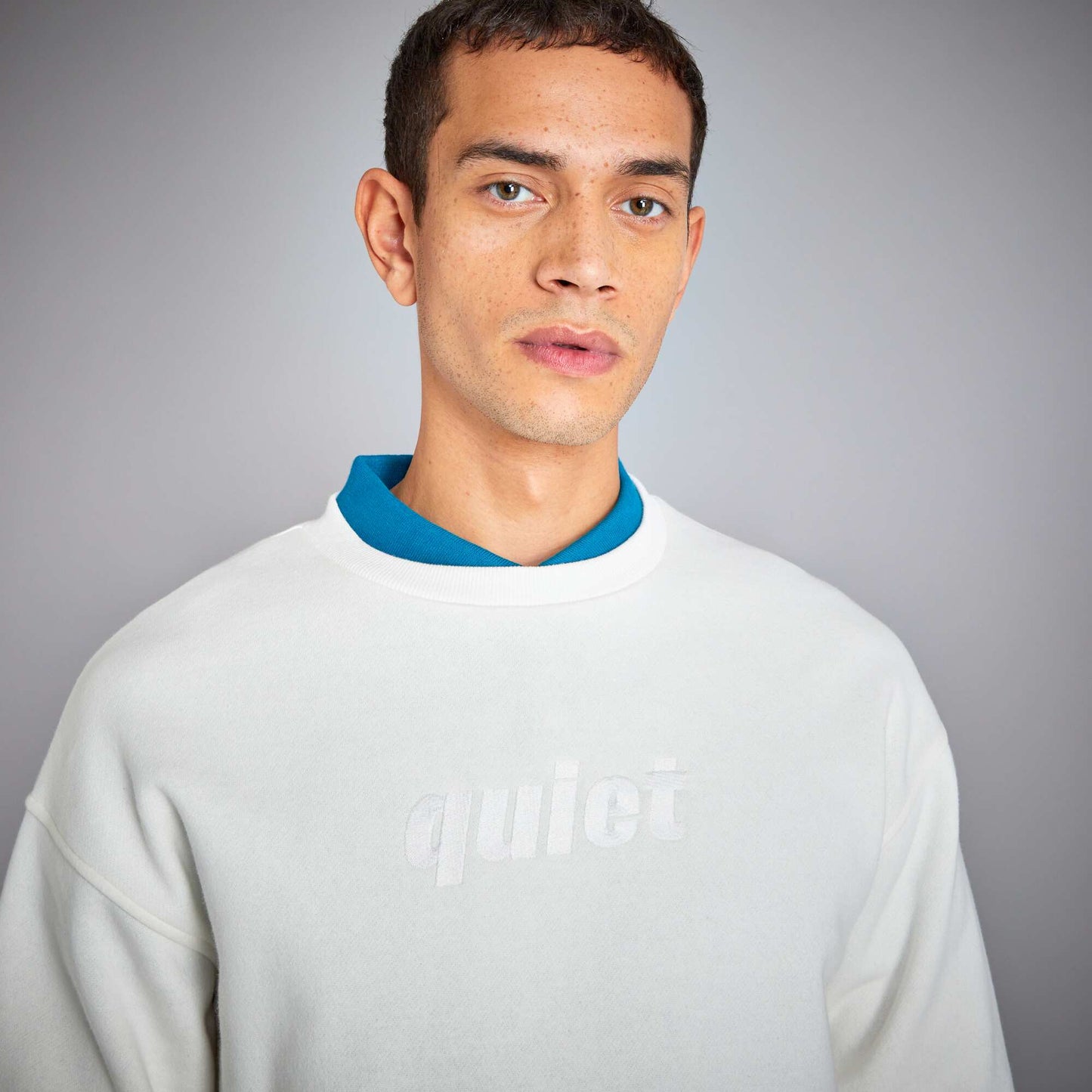 Sweat en molleton avec broderie Blanc