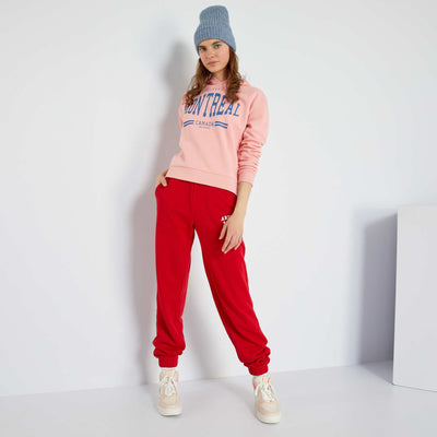 Sweat capuche en molleton Rose