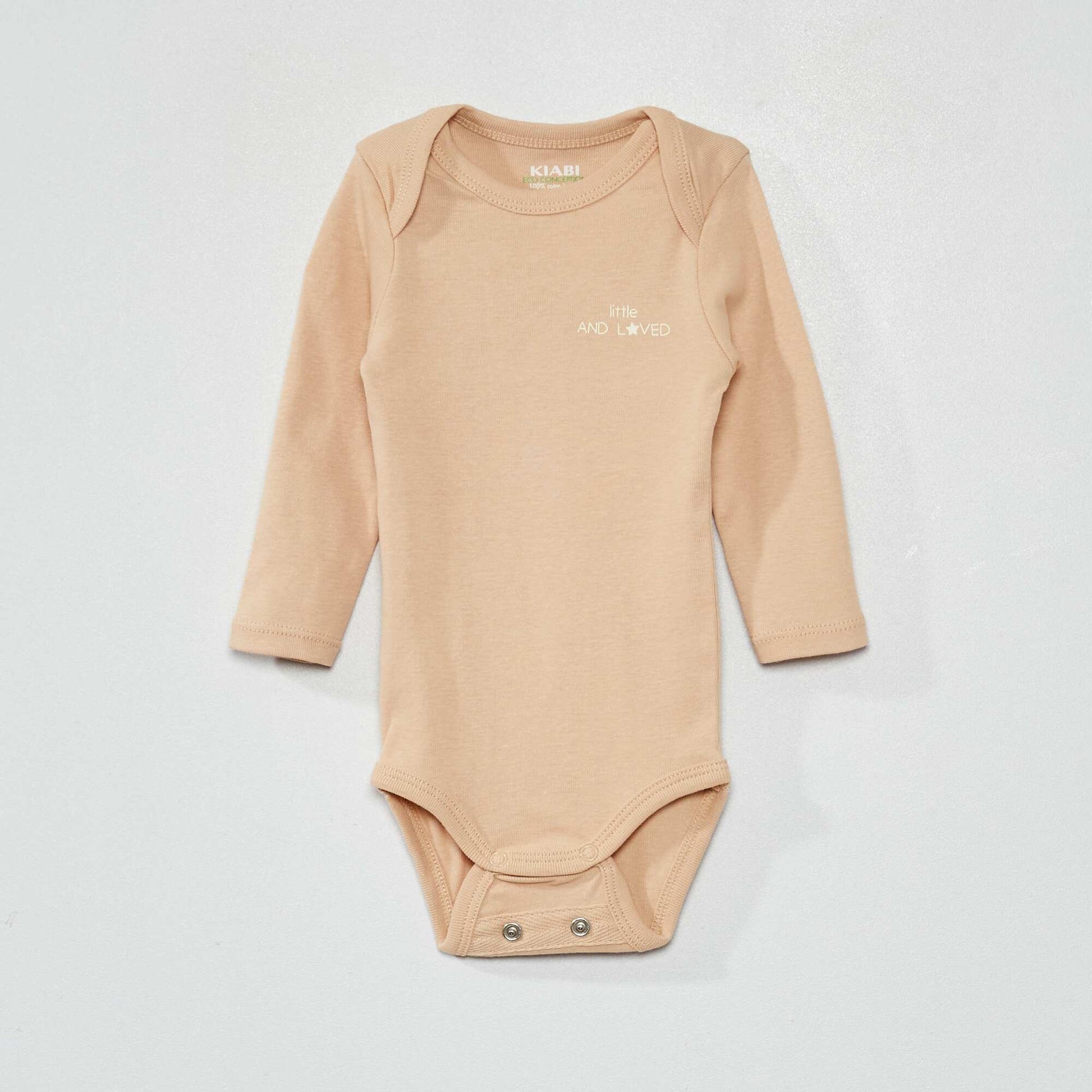 Lot de 2 Bodies avec double rang e de pressions Beige/corail