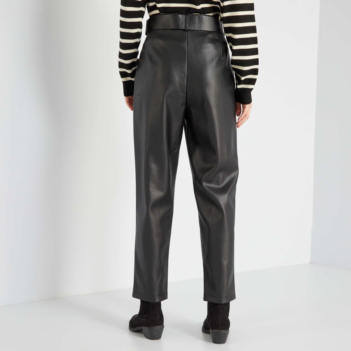 Pantalon en simili - regular noir