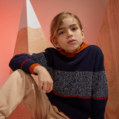 Pull en grosse maille Bleu