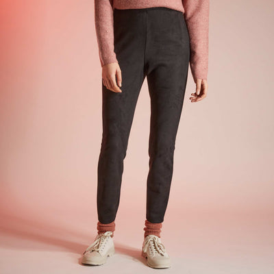Pantalon legging en suedine noir