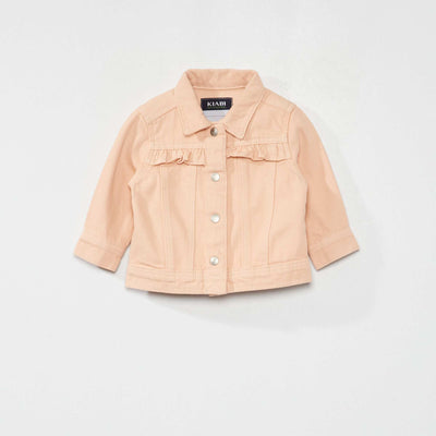 Veste en jean avec volants Rose