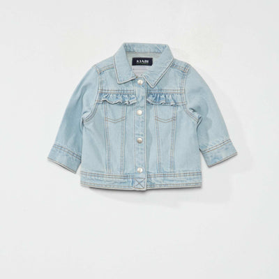 Veste en jean avec volants Bleu