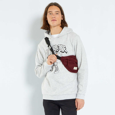 Sweat en molleton capuche avec imprim Gris chin