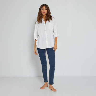 Jegging stretch taille haute Bleu