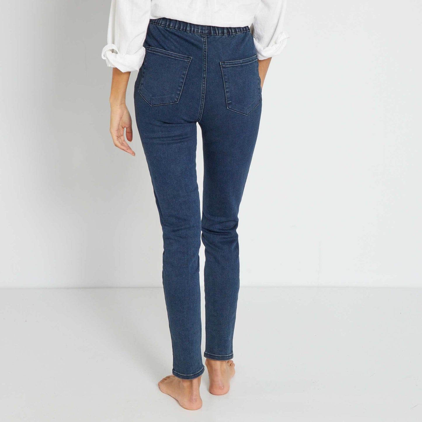 Jegging stretch taille haute Bleu