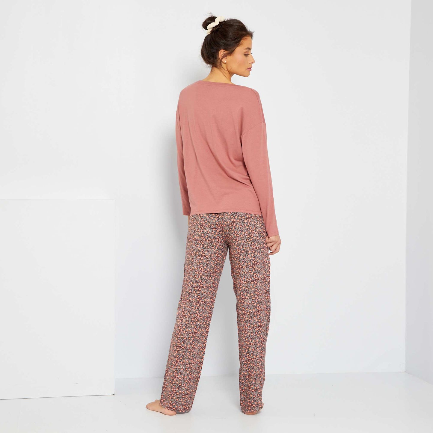 Pyjama long 'fleurs' - 2 pi ces Rose