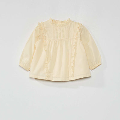 Blouse en voile de coton Ecru