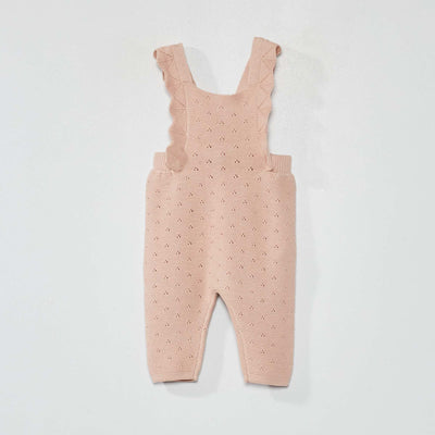 Combinaison en maille tricot Rose
