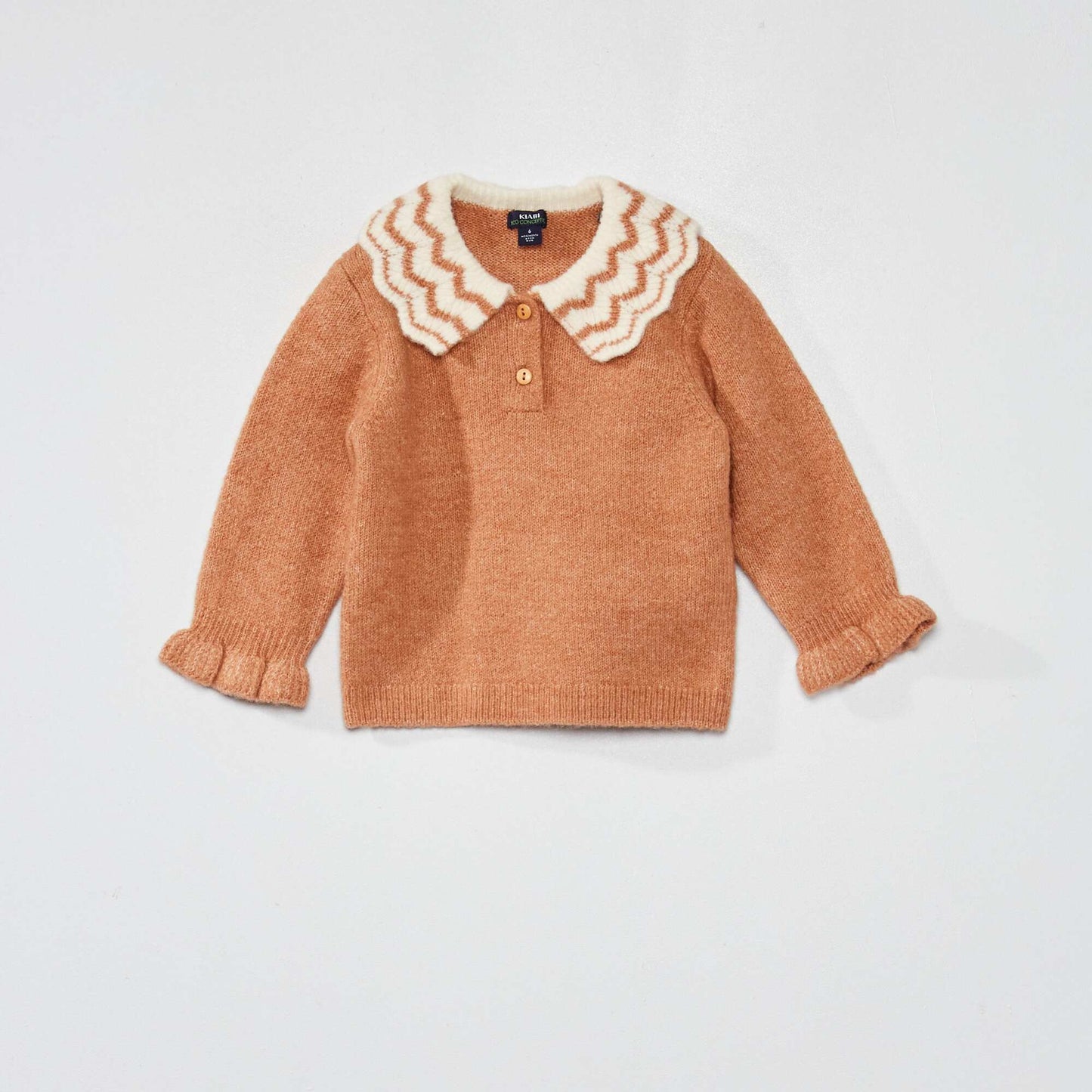 Pull en maille avec volants Marron brun