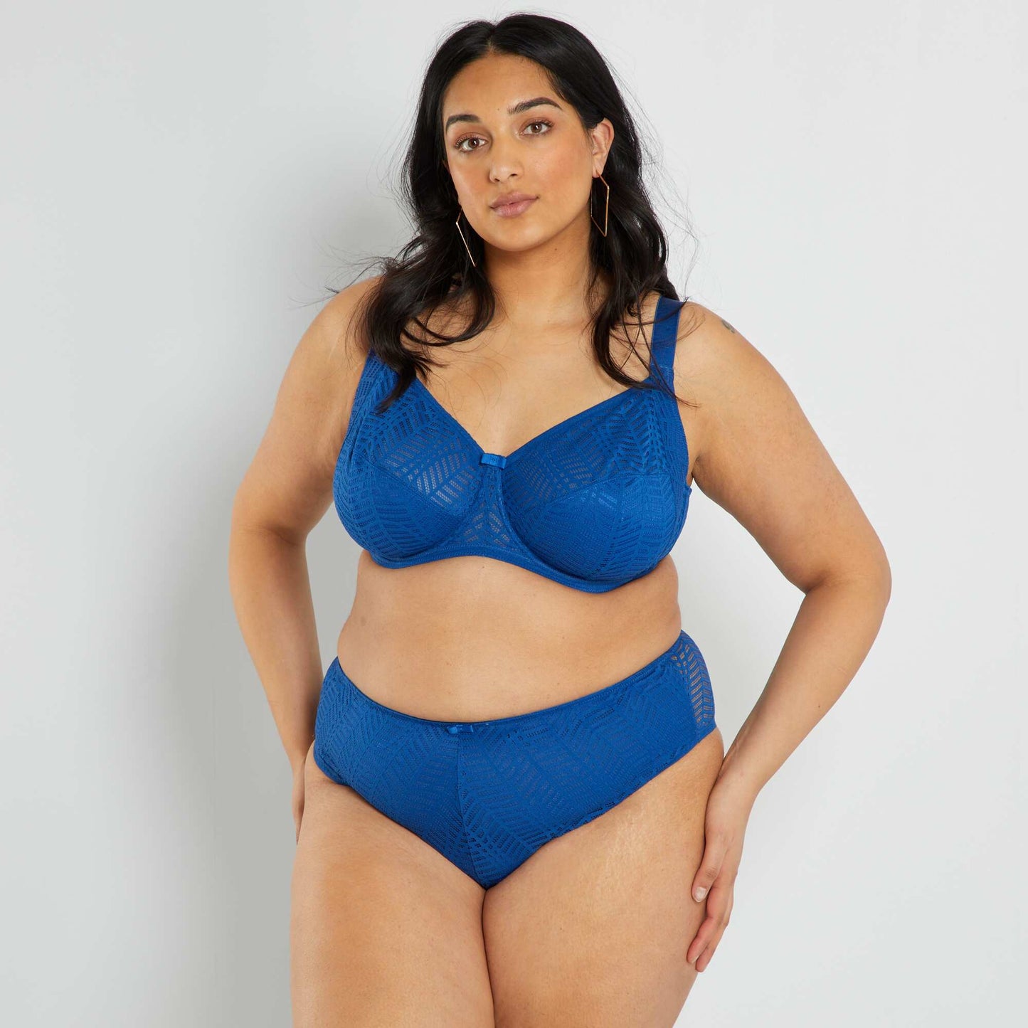 Soutien-gorge corbeille en dentelle bleu