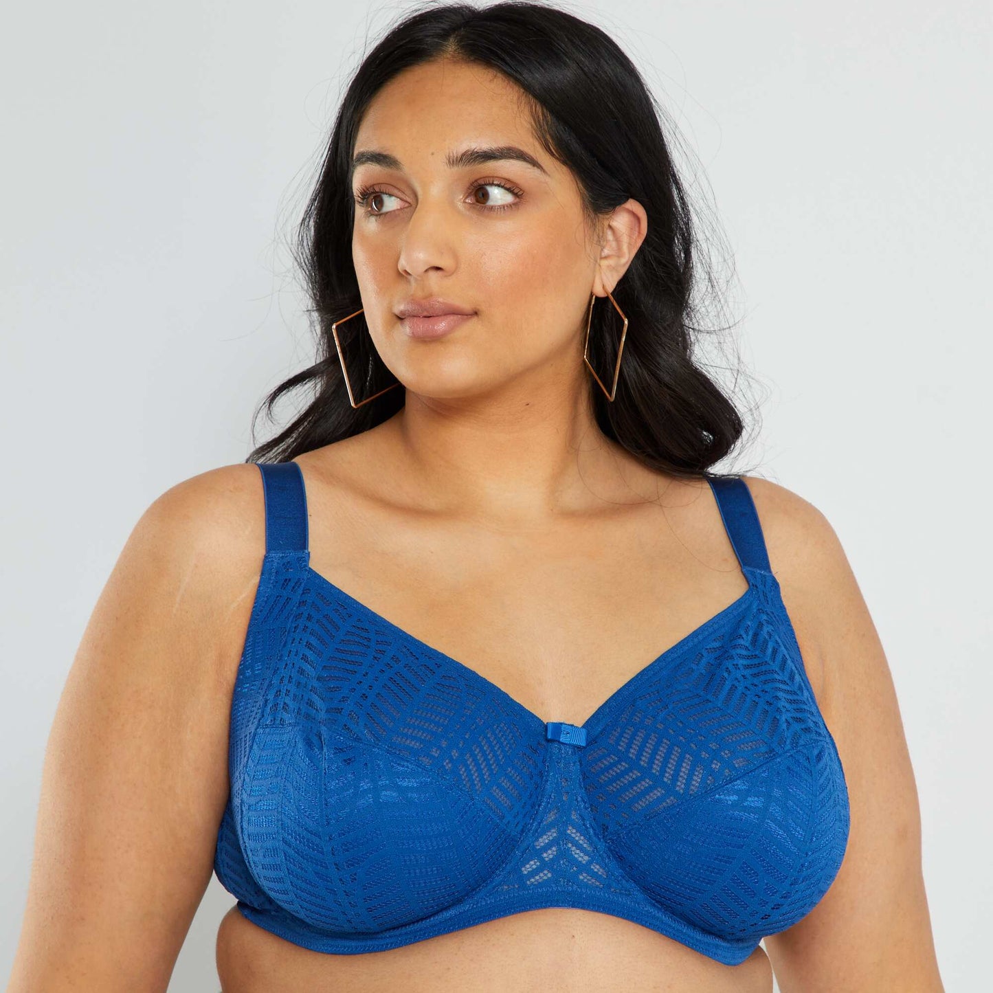 Soutien-gorge corbeille en dentelle bleu